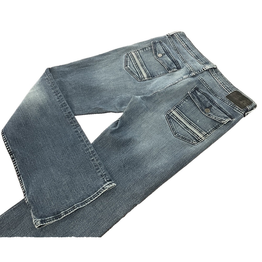 Calvin Klein Jeans Women's 34 Modern Boot‎ Button Fly Blue Denim 35x31 Bootcut
